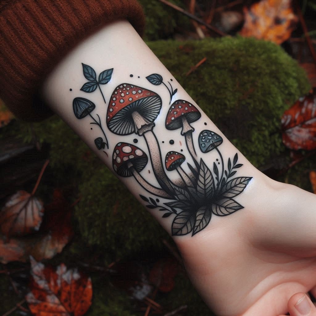 15 Mushroom Tattoo Ideas to Represent Growth and Transformation 1 Tattoo