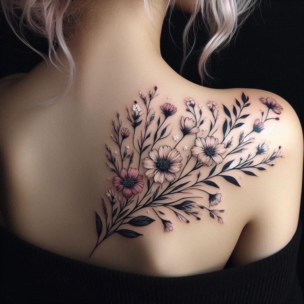 15 Beautiful and Delicate Shoulder Flower Tattoo Ideas to Adorn Your Shoulders 3 15 Beautiful and Delicate Shoulder Flower Tattoo Ideas to Adorn Your Shoulders