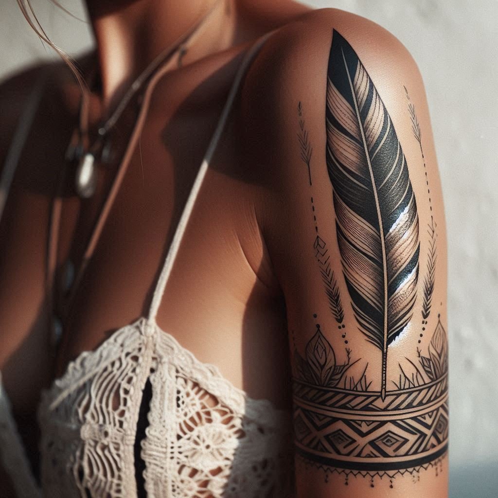 15 Feather Tattoo Ideas to Represent Freedom and Courage 5 15 Feather Tattoo Ideas to Represent Freedom and Courage