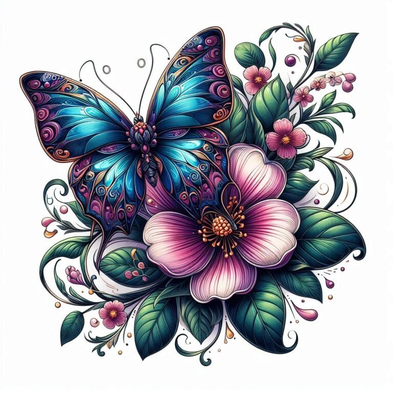 15 Half Butterfly Half Flower Tattoo Ideas to Spread Joy and Happiness