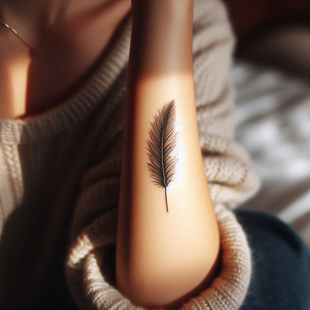 15 Feather Tattoo Ideas to Represent Freedom and Courage 11 15 Feather Tattoo Ideas to Represent Freedom and Courage