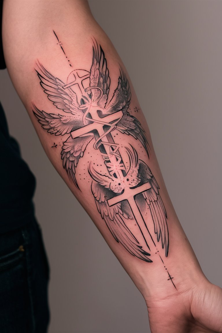 15 Inspirational Cross Tattoos for Women to Express Their Faith 14 15 Inspirational Cross Tattoos for Women to Express Their Faith