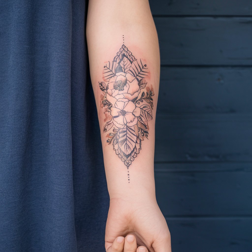 15 Flower Lace Tattoo Ideas to Add a Touch of Delicacy 10 15 Flower Lace Tattoo Ideas to Add a Touch of Delicacy