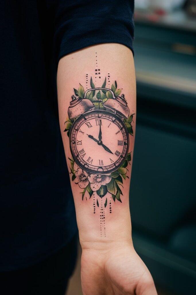 15 Unique Birth Clock Tattoos to Capture a Special Moment in Time 10 15 Unique Birth Clock Tattoos to Capture a Special Moment in Time